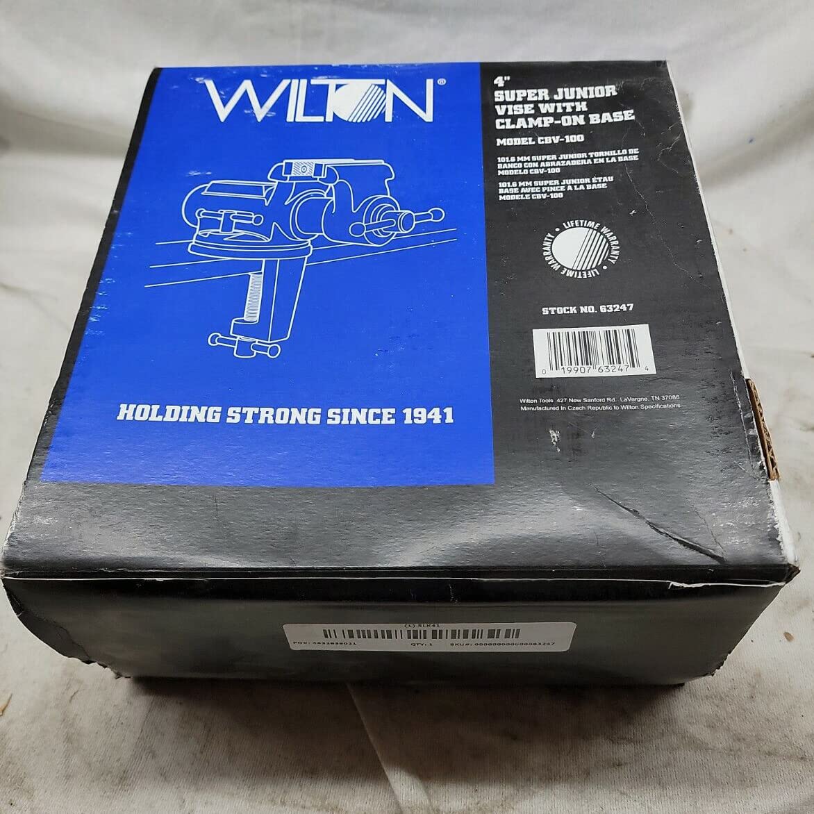 Wilton CBV-100, Super-Junior 4" Vise, 2-1/4" Jaw Opening, 2' Throat (63247) Wilton