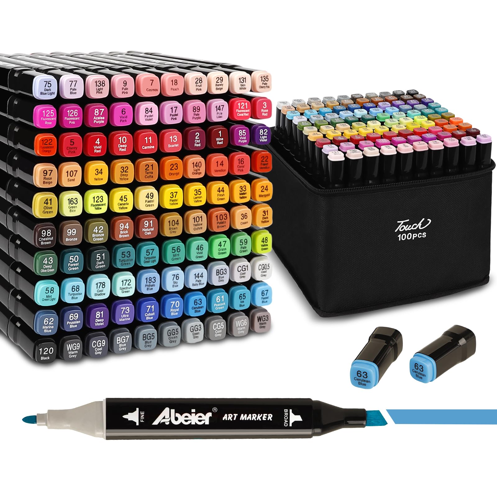 HEVEGRD 120 Colors Alcohol Markers Set, Dual Tips Blender Art