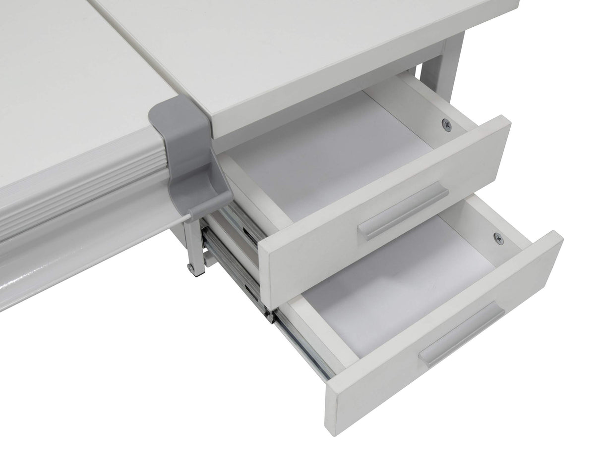 Studio Designs Graphix II Pro Line Split Top Height Adjustable Drafting, Drawing Table with 39.5" x 30" Tilting Top,White SD Studio Designs
