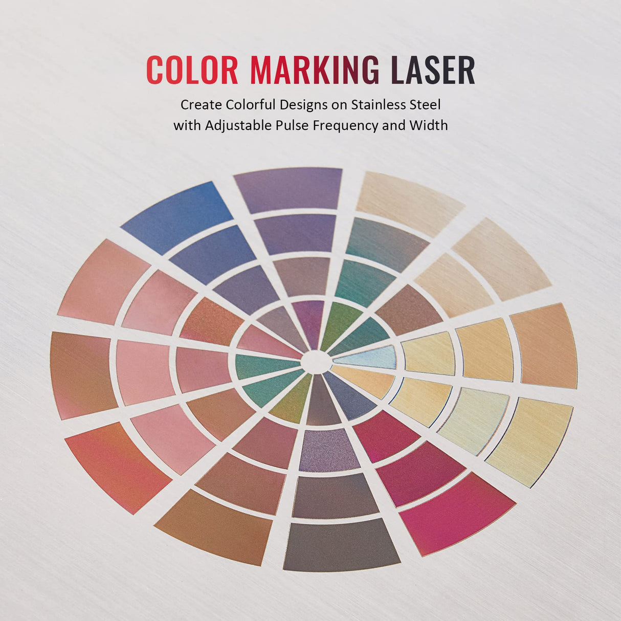 OMTech 80W Fiber Laser Marking Machine, LightBurn Compatible MOPA Laser Engraver with 4.3x4.3 and 7x7 Lenses for Metal Color Marking, Solid State OMTech