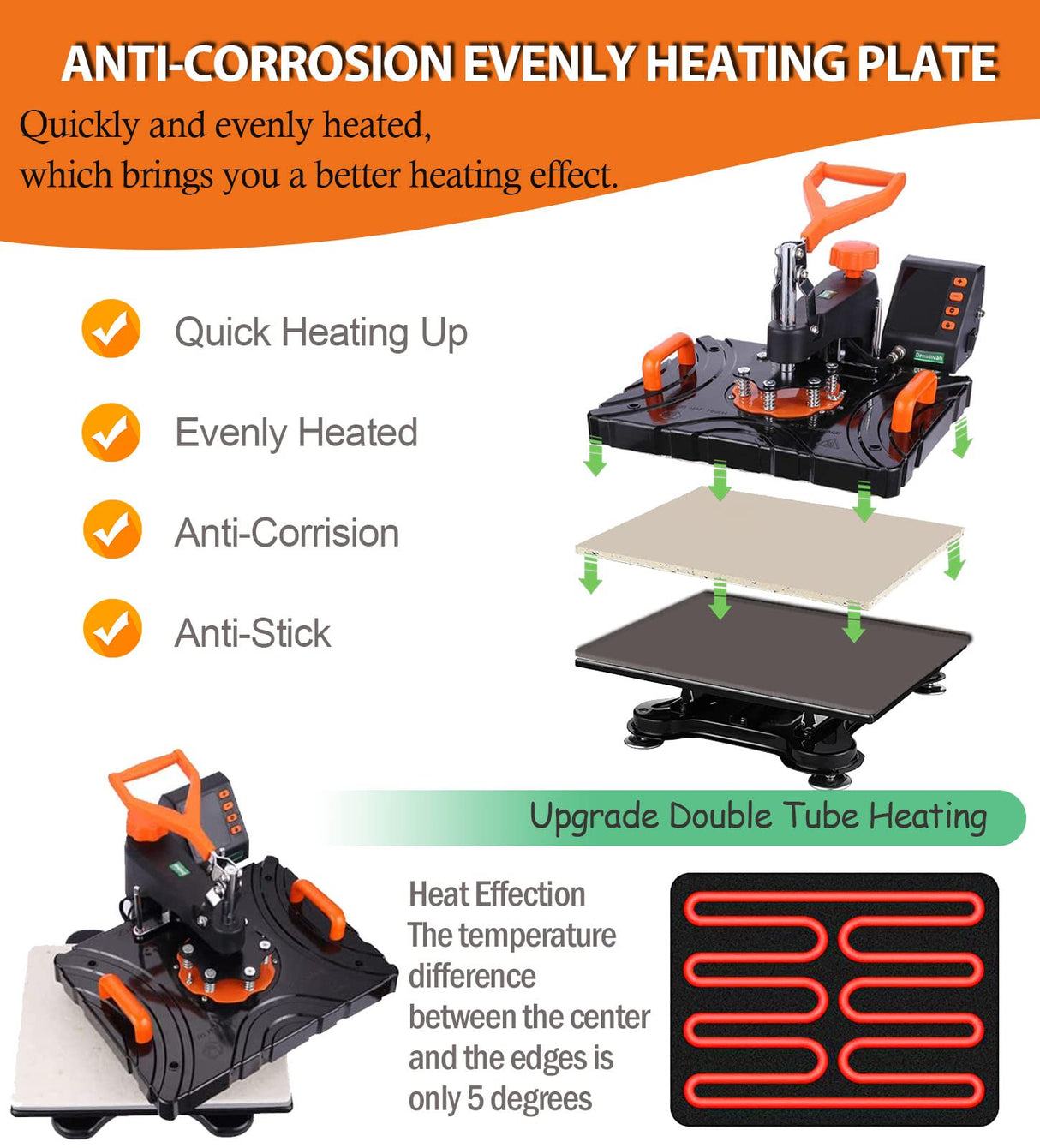 15"x12" Heat Press Machine for T Shirts Fast Heat-up, Pro 8 in 1 Heat Transfer Machine Tshirt Printing Machine for Tshirts Mug Cap Plate,Digital Wesoky