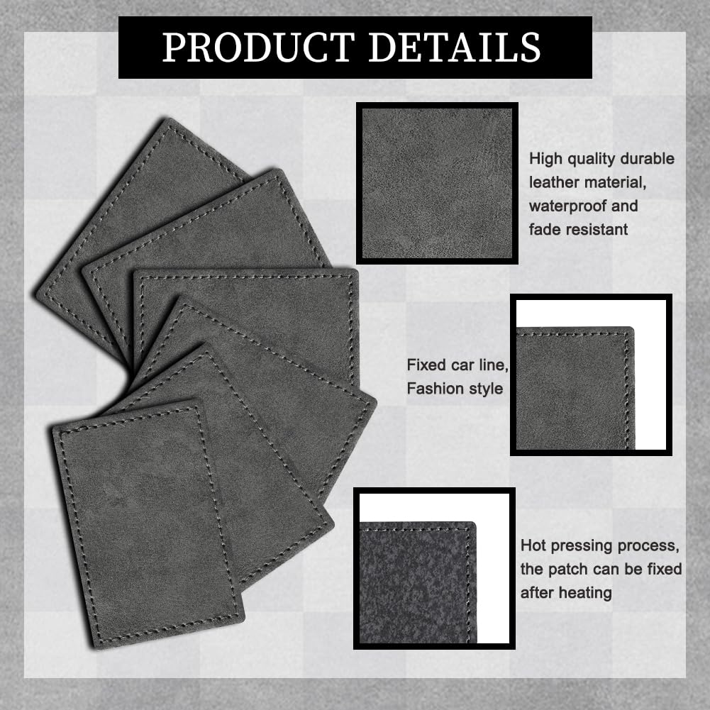 120PCS Blank Hat Patches Laserable Square Rustic Leatherette Patch Adhesive Faux Leather Patches Blanks for Hats Fabric Custom Repair Sew Laser Bestlabel