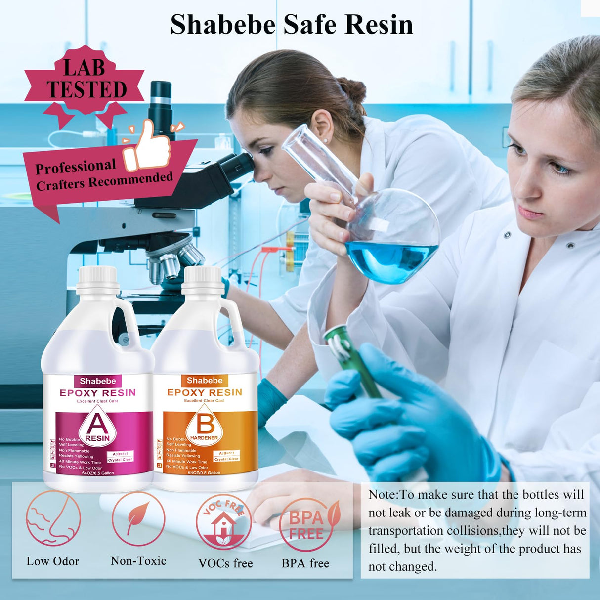 Epoxy Resin, 1Gallon/128OZ Resin Kit, Epoxy Resin Crystal Clear, Not Yellowing and No Bubble Self Leveling Easy Mix 1:1 Casting & Coating for DIY Shabebe