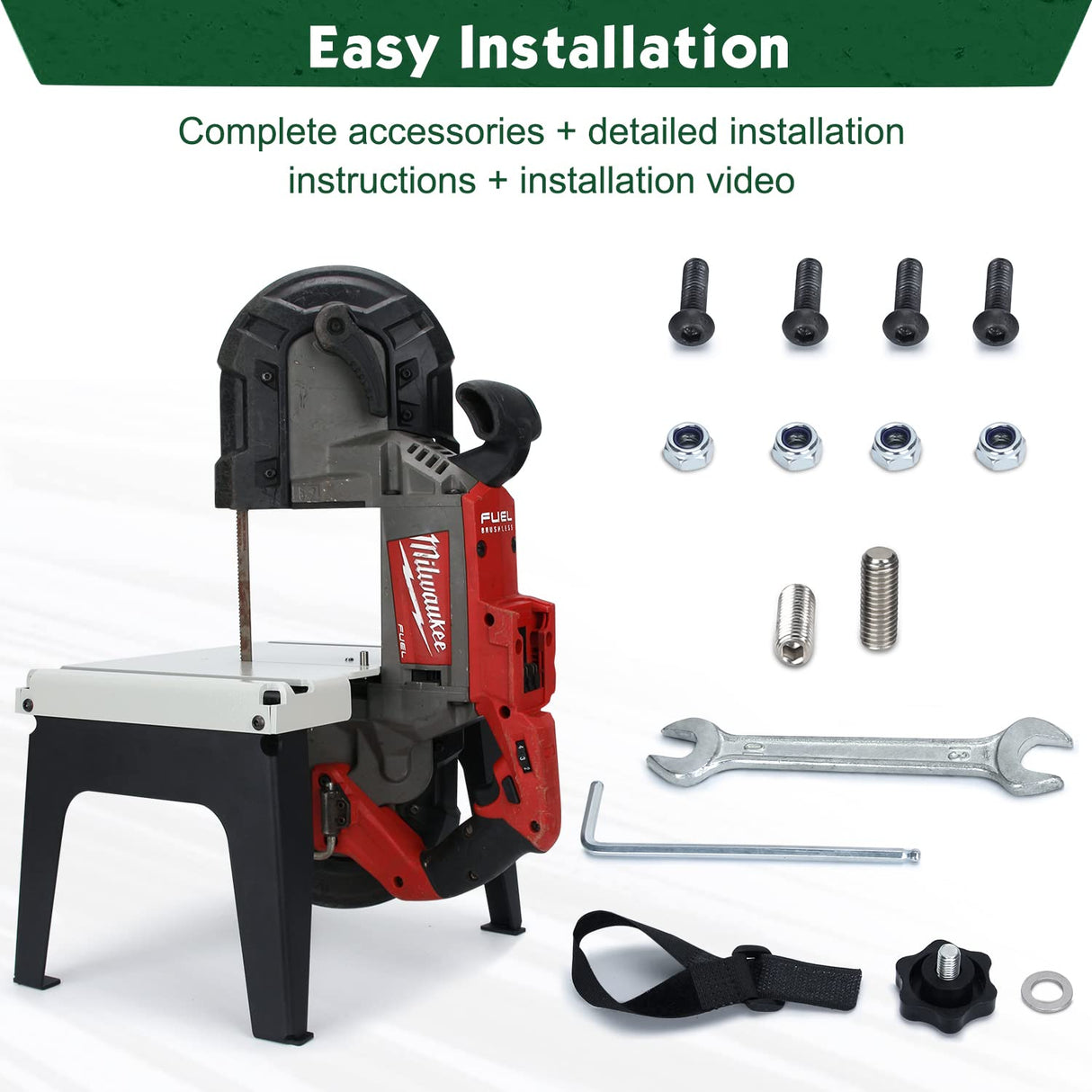 DITKOK Band Saw Stand Portable Table for Milwaukee Band Saw, Powder Coated (SAW NOT INCLUDED) DITKOK