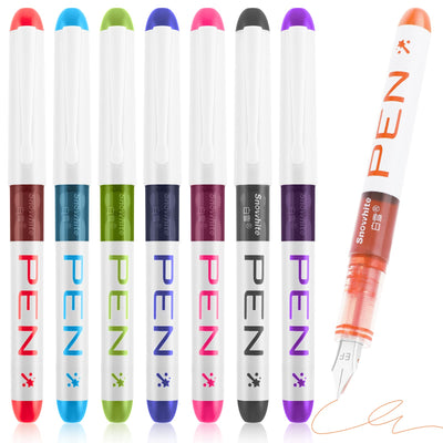 Cobee® 8 Colored Disposable Fountain Pens, Multicolor Ink Fine Point Pen Smooth Writing Calligraphy Pens for Sketching Journaling Calligraphy School