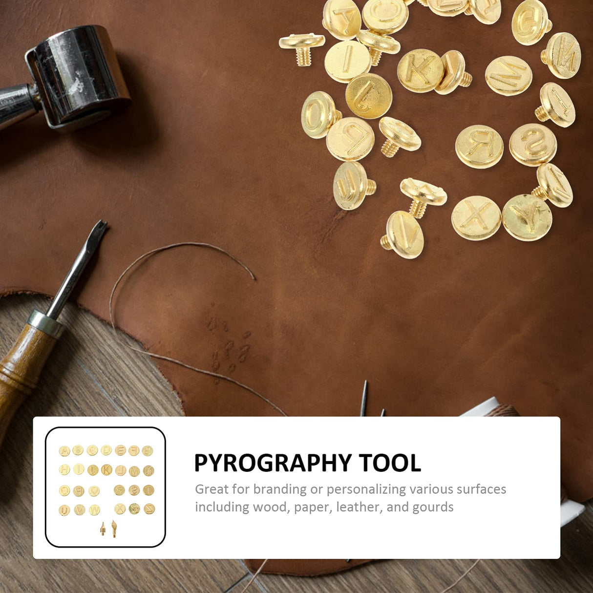 Versatile 28-Piece Copper Letter Soldering Iron Set for Wood and Leather Branding Healifty