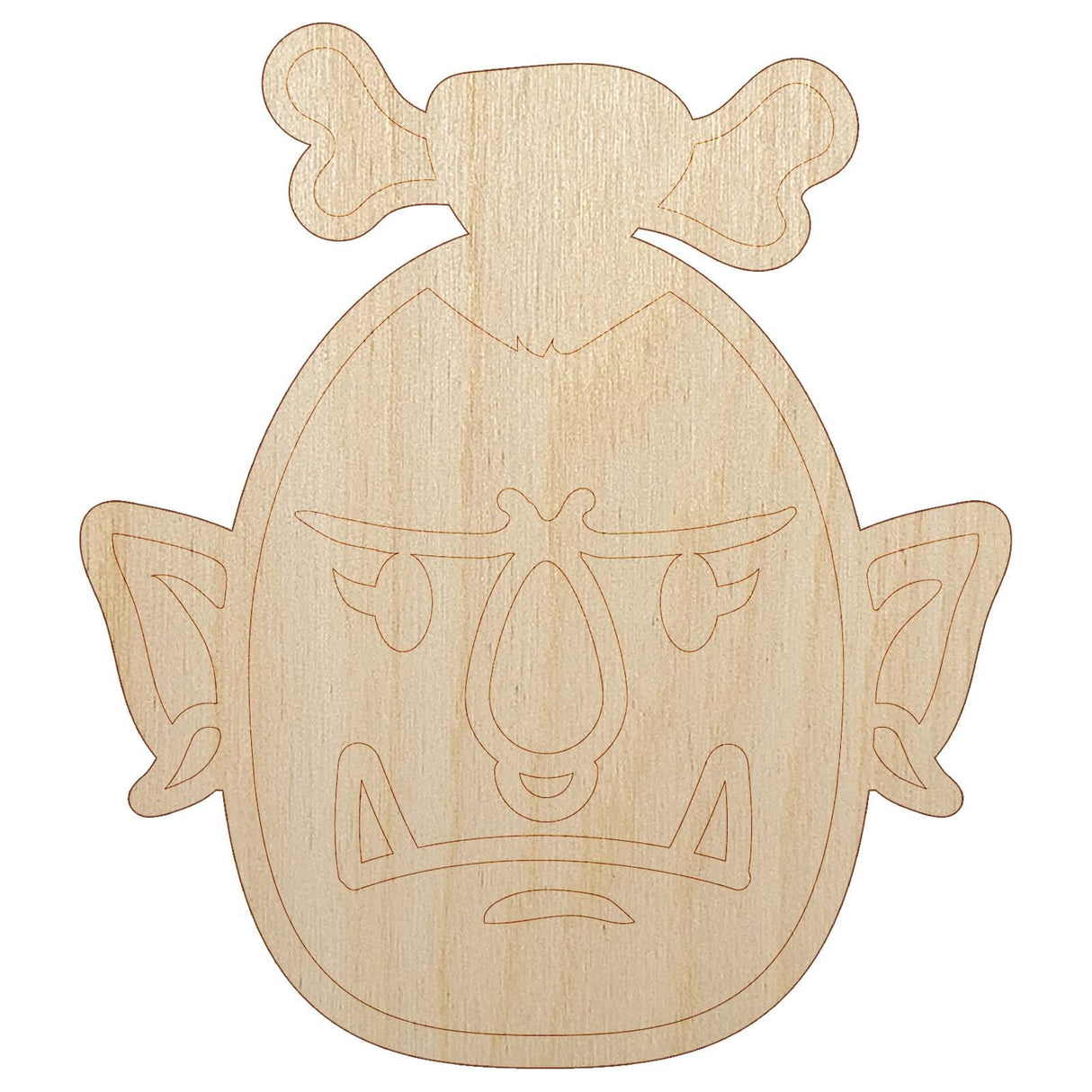 Orc Female Character Face Unfinished Wood Shape Piece Cutout for DIY Craft Projects - 1/8 Inch Thick - 6.25 Inch Size Sniggle Sloth