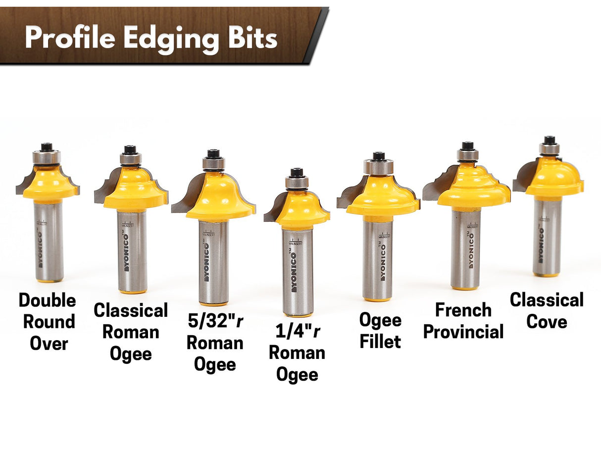 YONICO 70 Piece Set Router Bits 1/2 Shank- Tungsten Carbide Router Bit Set | Professional Wood Router Bits 17702 Yonico