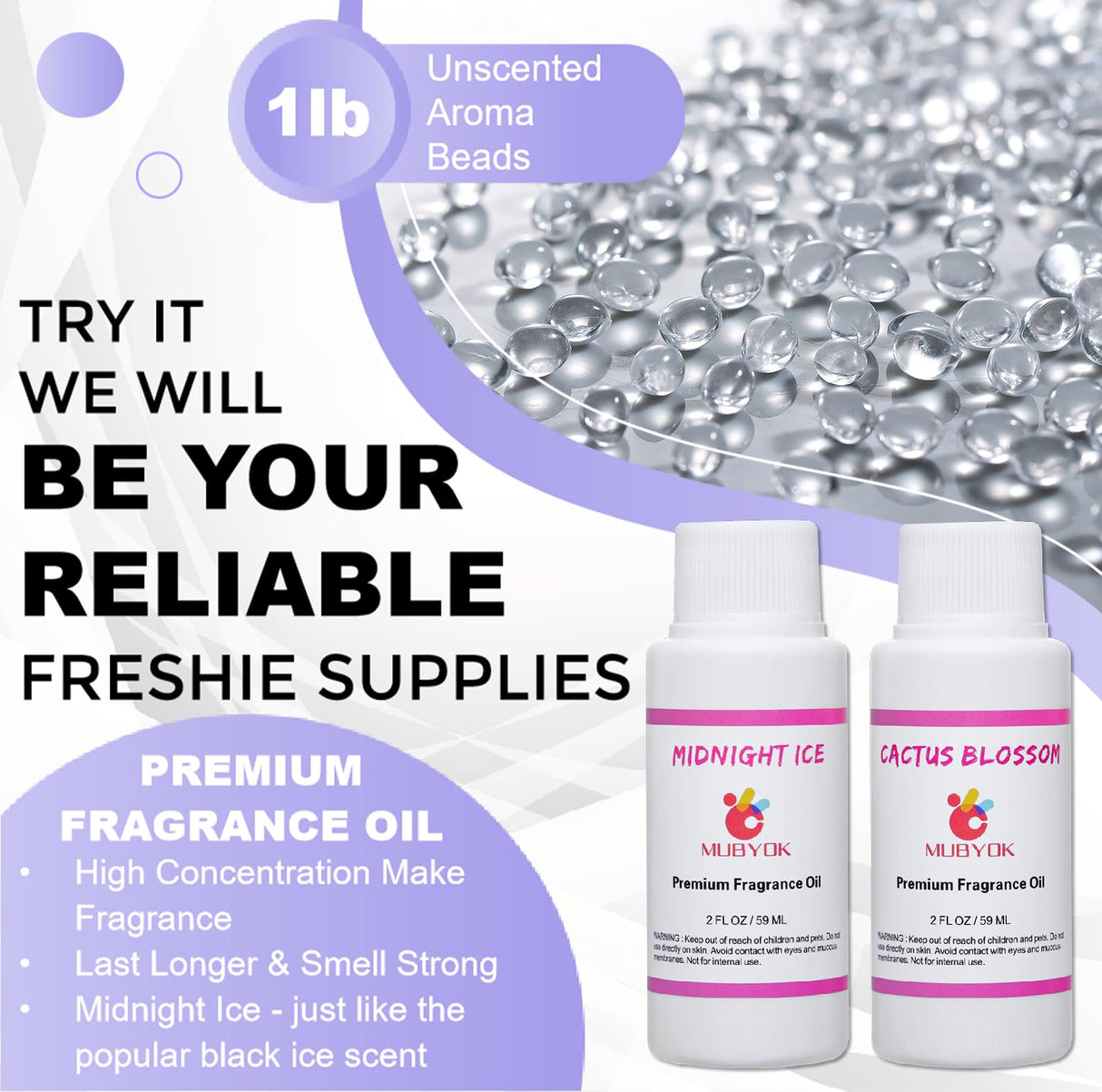 MUBYOK M436 Car Freshies Supplies Starter Kit,DIY Freshie Making kit with 1LB Unscented Aroma Beads,3 inch Circle Freshies Silicone Molds,4 OZ MUBYOK