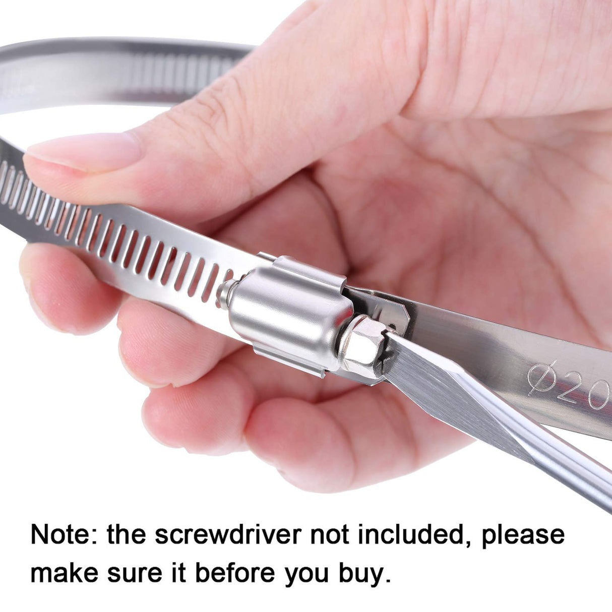 4 Pieces Adjustable 304 Stainless Steel Duct Clamps Hose Clamp (8 Inch) Boao