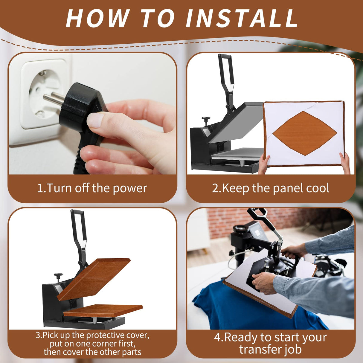 Zhengmy 2 Pieces Wrap Cover for Heat Press Platen, 16 x 20 Inch Heat Resistant Reusable Sheets Pad Mat Pillow for Sublimation Heat Press Machine Zhengmy