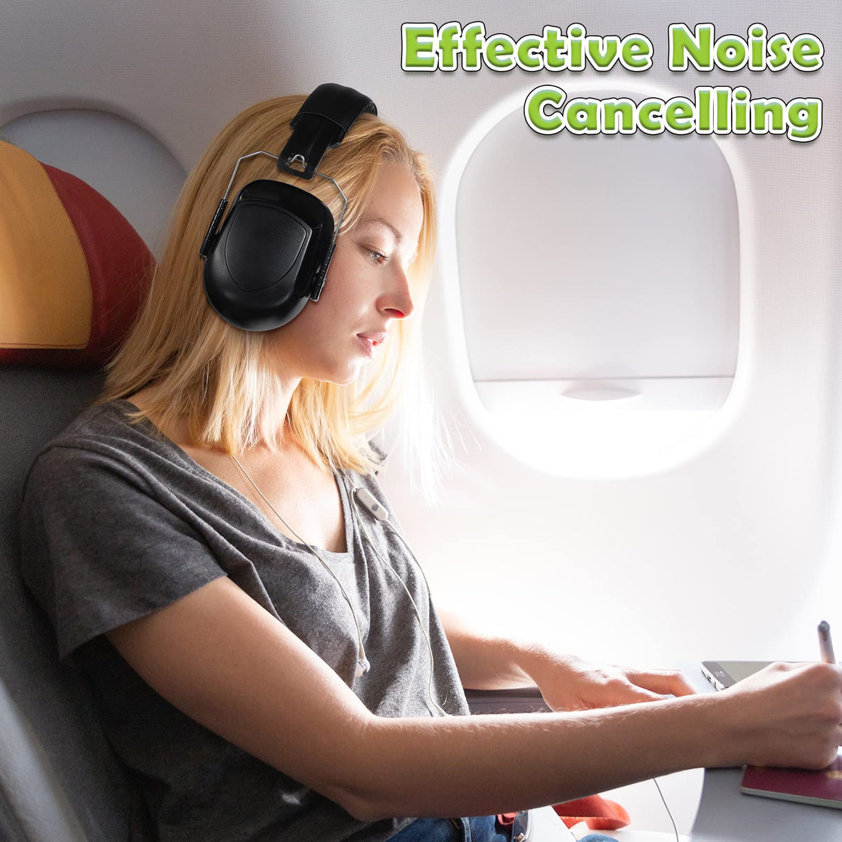 4 Pack NRR 28dB Safety Ear Muffs, Foldable Noise Reduction Safety Ear Protection Adult Noise Cancelling Earmuffs for Shooting (Red and Blue) Yunsailing