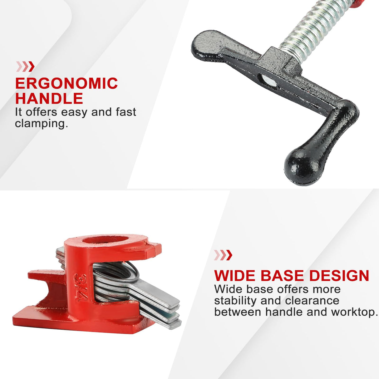 FLKQC Wood Gluing Pipe Clamp Set, Heavy Duty Cast Iron Quick Release Pipe Clamps for Woodworking, Pipe Clamps Quick Release for Woodworking, FLKQC