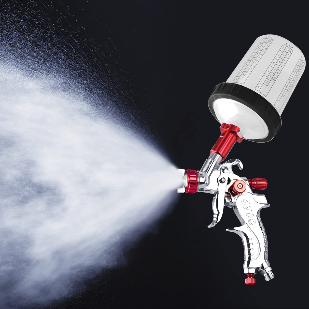 HVLP Spray Gun Set, Automotive Paint Spray Paint Gun Mini Air Paint Sprayer with 10 Disposable 400ML Cups for Car Furniture Body Repair Painting Aflybltol