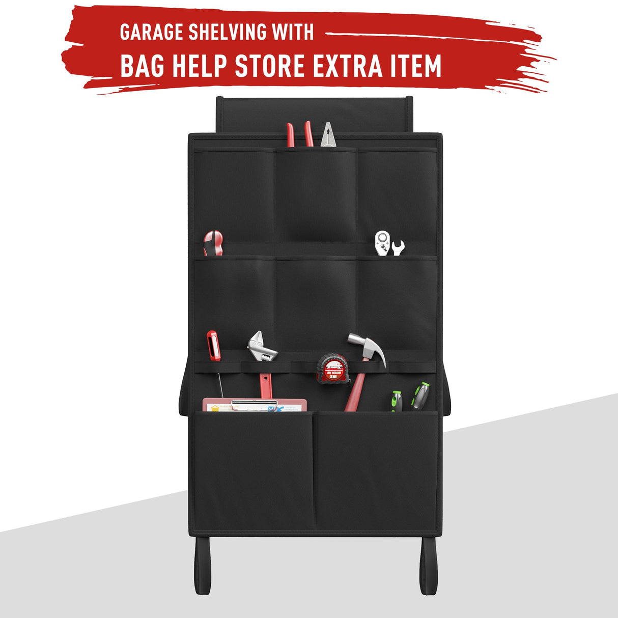 REIBII Garage Shelving Heavy Duty Load 2000LBS Garage Storage Shelves with Bag 5 Tier Adjustable Metal Storage Shelving for Gagrage Shelves Storage REIBII