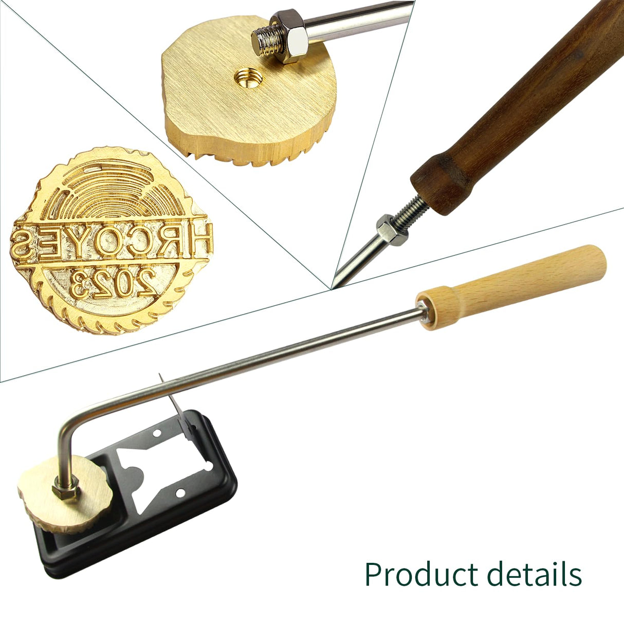 Personalised Wood Branding Iron with Custom Logo Stamp and Long Handle for DIY Projects Generic