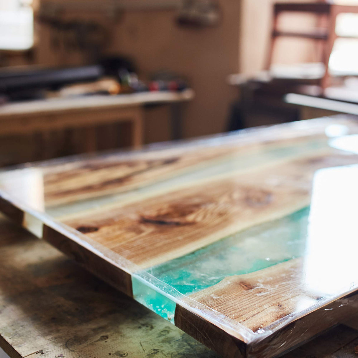 Superclear Table Top Epoxy Resin, 2 Gallon Epoxy Kit - Certified Food Grade 1:1 Protective Epoxy Resin for River Tables, Live Edge Tables, Bar Tops, Superclear