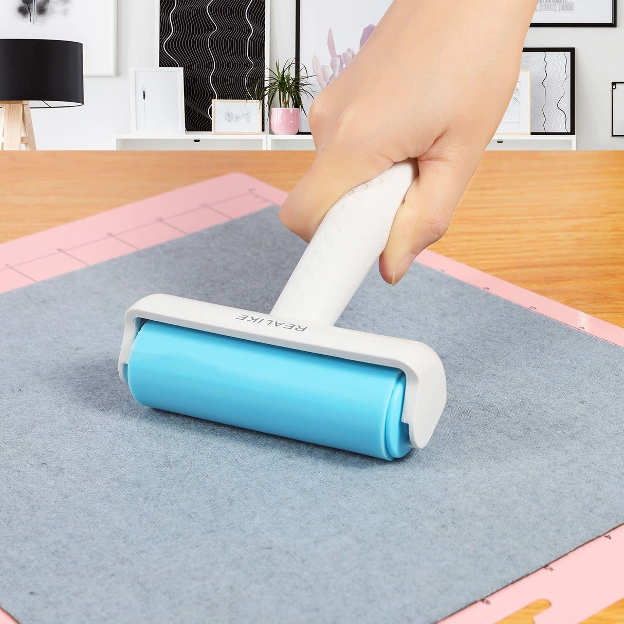 REALIKE Brayer Roller & Mat Tweezers Remover Set Craft Stamping Brayer Tools for Cricut/Silhouette/Brother Crafting Printmaking REALIKE