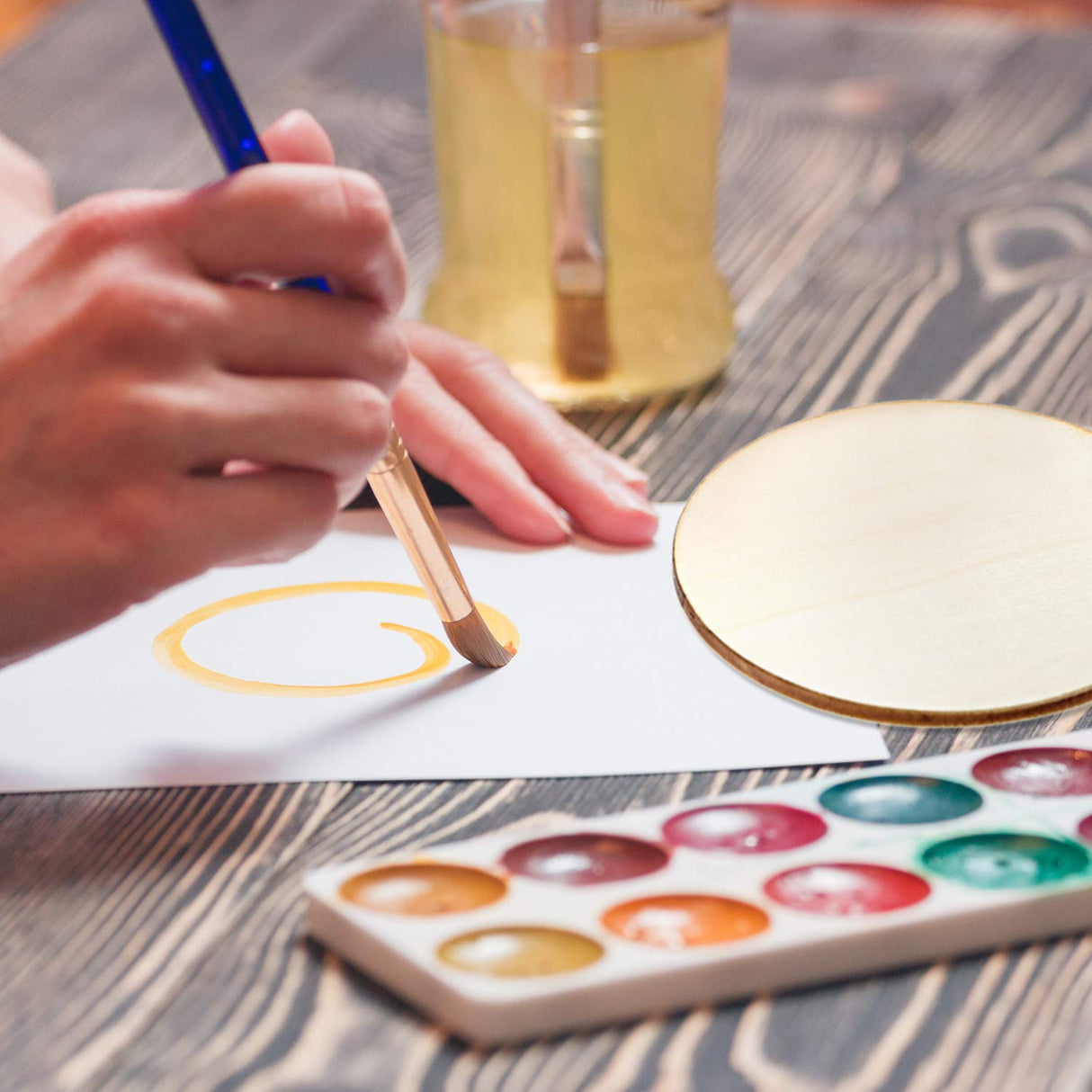 Boao Unfinished Wood Circle Round Wood Pieces Blank Round Ornaments Wooden Cutouts for DIY Craft Project, Decoration, Laser Engraving Carving, 1/8 Boao