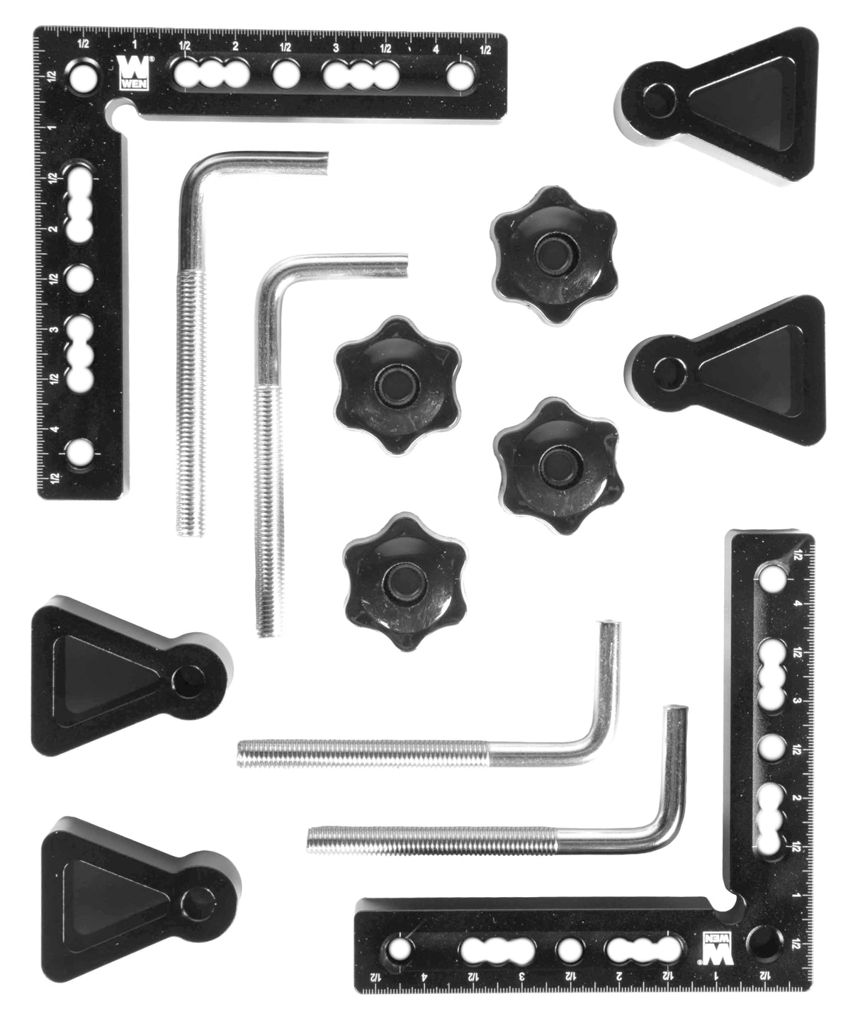 WEN 4.5-Inch 90-Degree Precision Positioning Squares and Setup Blocks with Laser-Etched Scales (ME900L) WEN