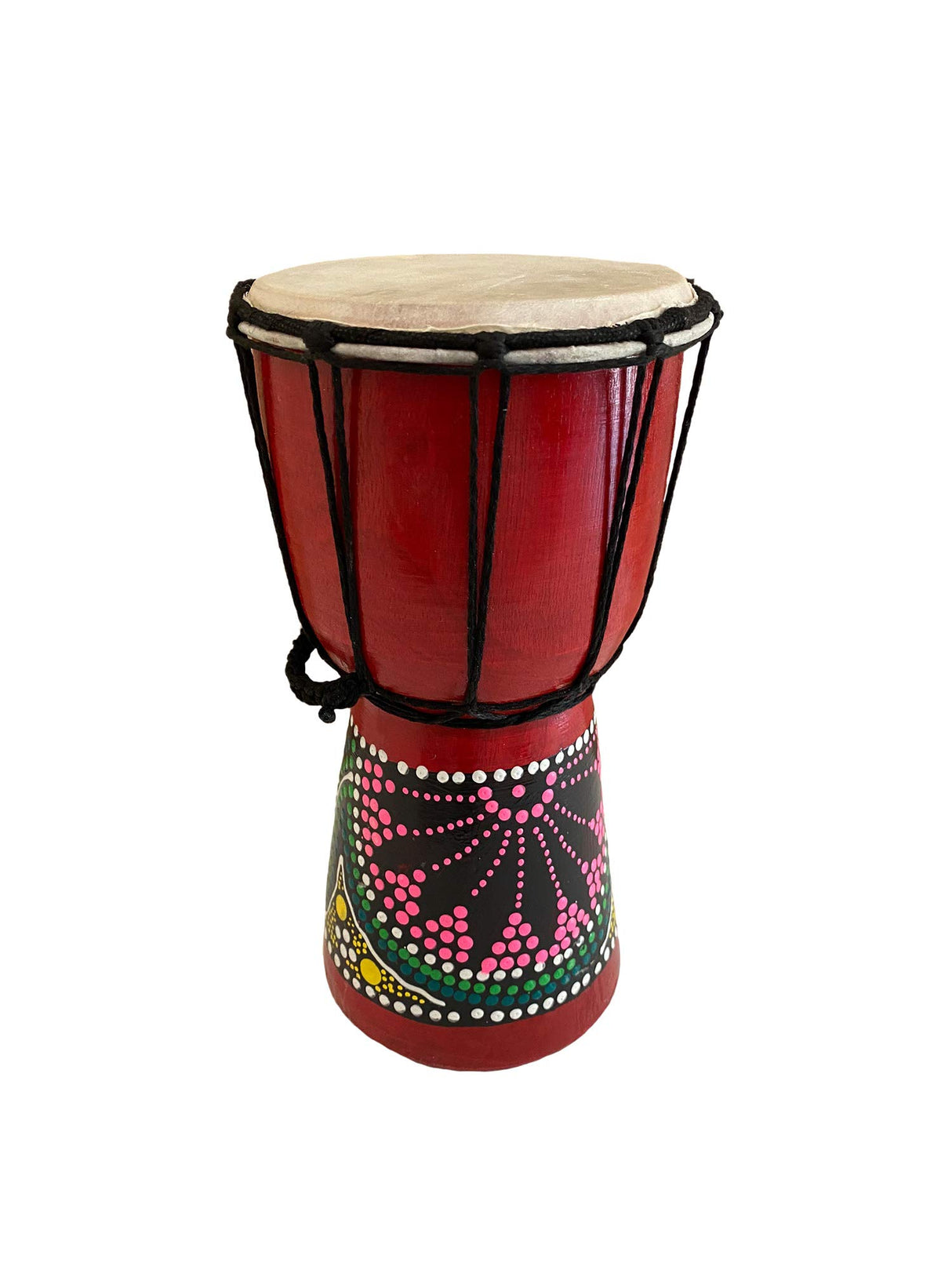 JIVE BRAND Djembe Drum Bongo Congo African Mahogany Wood Drum With Heavy Base Goat Skin Drum Head Hand Carved Professional Quality - 9" High - NOT Jive