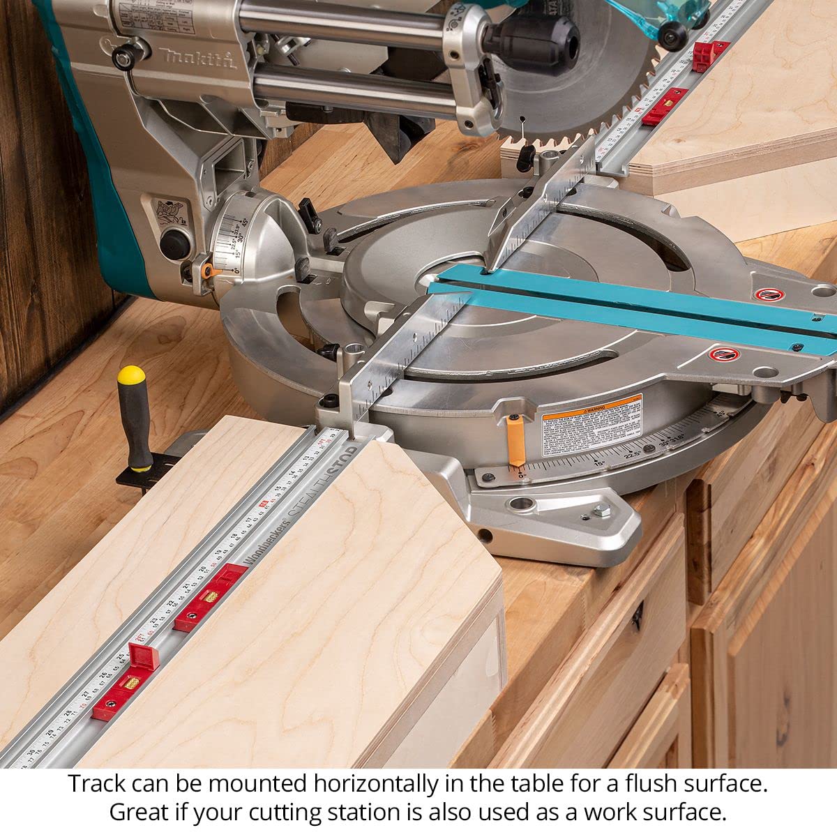 Woodpeckers StealthStop Miter Saw Fence & Stop System, 4' Combination Kit Left, Precision Woodworking Accessories Woodpeckers