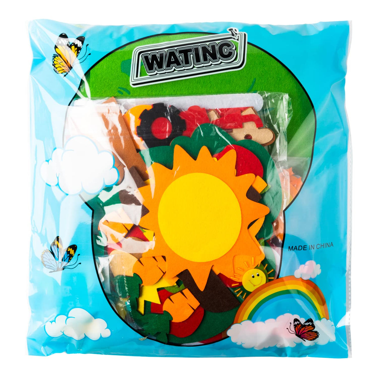 WATINC Farm Animals Felt Story Board Set 3.5Ft 38Pcs Preschool Farmhouse Themed Storytelling Flannel Barnyard Domestic Livestock Early Learning WATINC