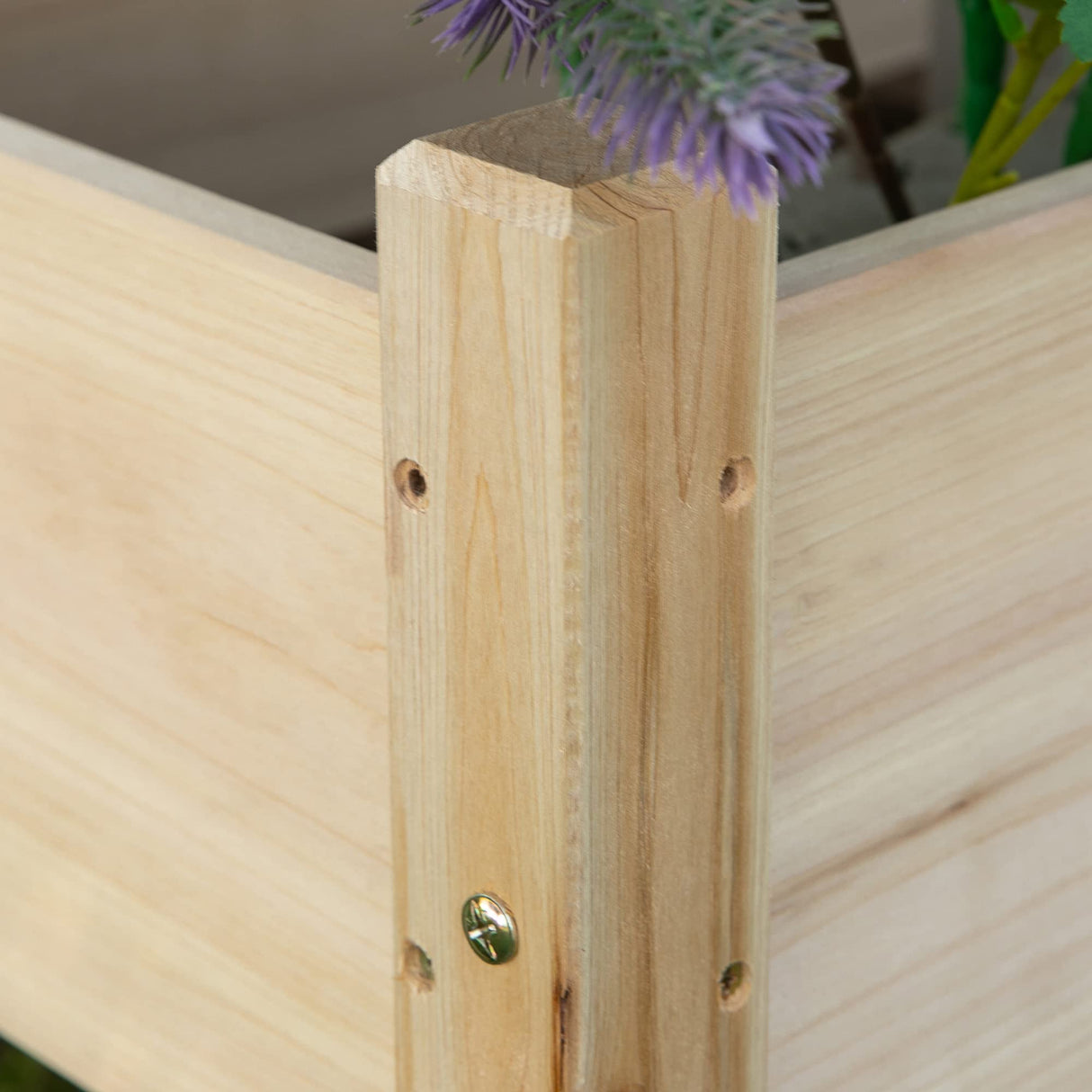 Outsunny 34"x34"x28" Raised Garden Bed, 2-Tier Elevated Wood Planter Box for Backyard, Patio to Grow Vegetables, Herbs, and Flowers, Natural Outsunny