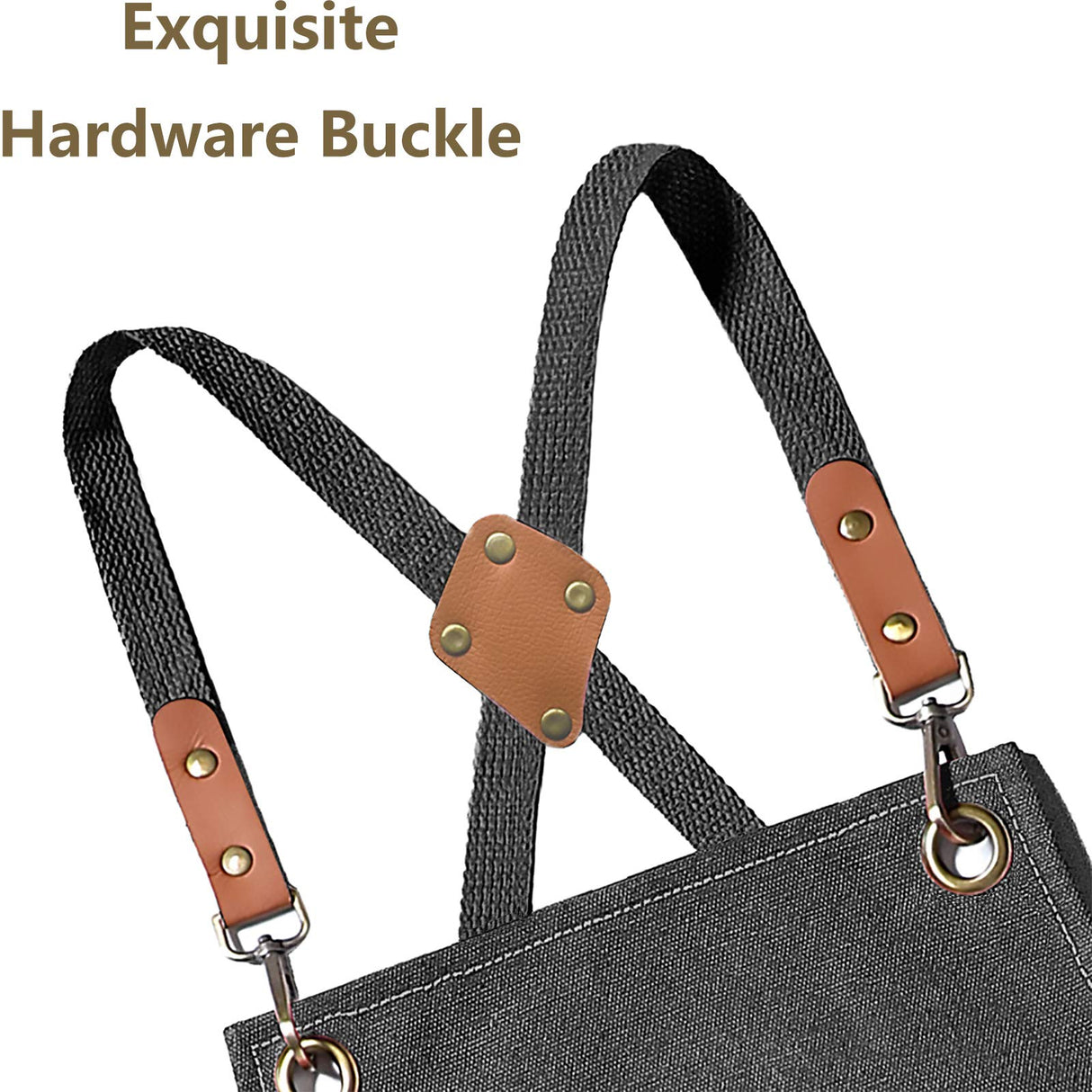 AFUN Chef Aprons for Men Women with Large Pockets, Cotton Canvas Cross Back Heavy Duty Adjustable Work Apron, Size M to XXL(Grey) AFUN