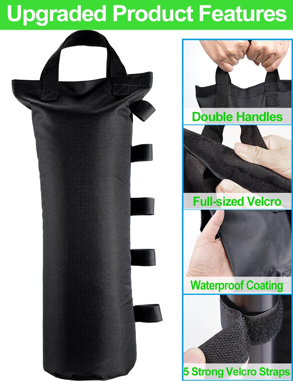 120LBS Extra Large Heavy Duty Canopy Weights Sand Bags for Ez Pop Up Canopy Tent Gazebo Outdoor Instant Sun Shelter Patio Umbrella, Upgraded 5 Giftape