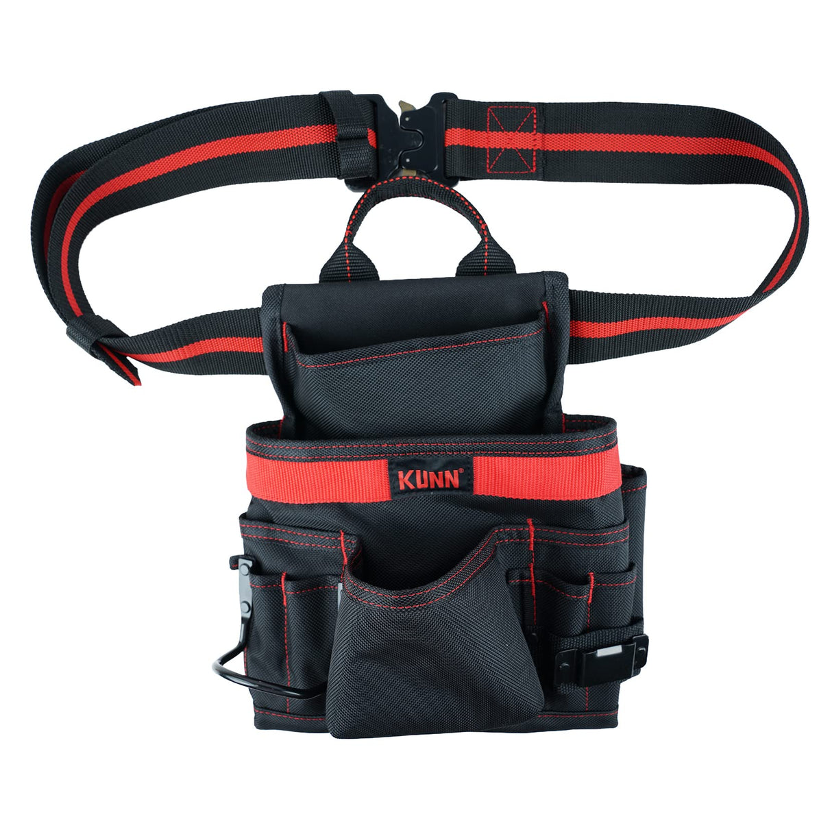 KUNN Carpenter Pouch Durable 10-Pocket Tool Belt with Hammer Loop,Tape Clip,Nail Tool Bag,Heavy Duty Quick Release Metal Buckle Tool Belts for KUNN