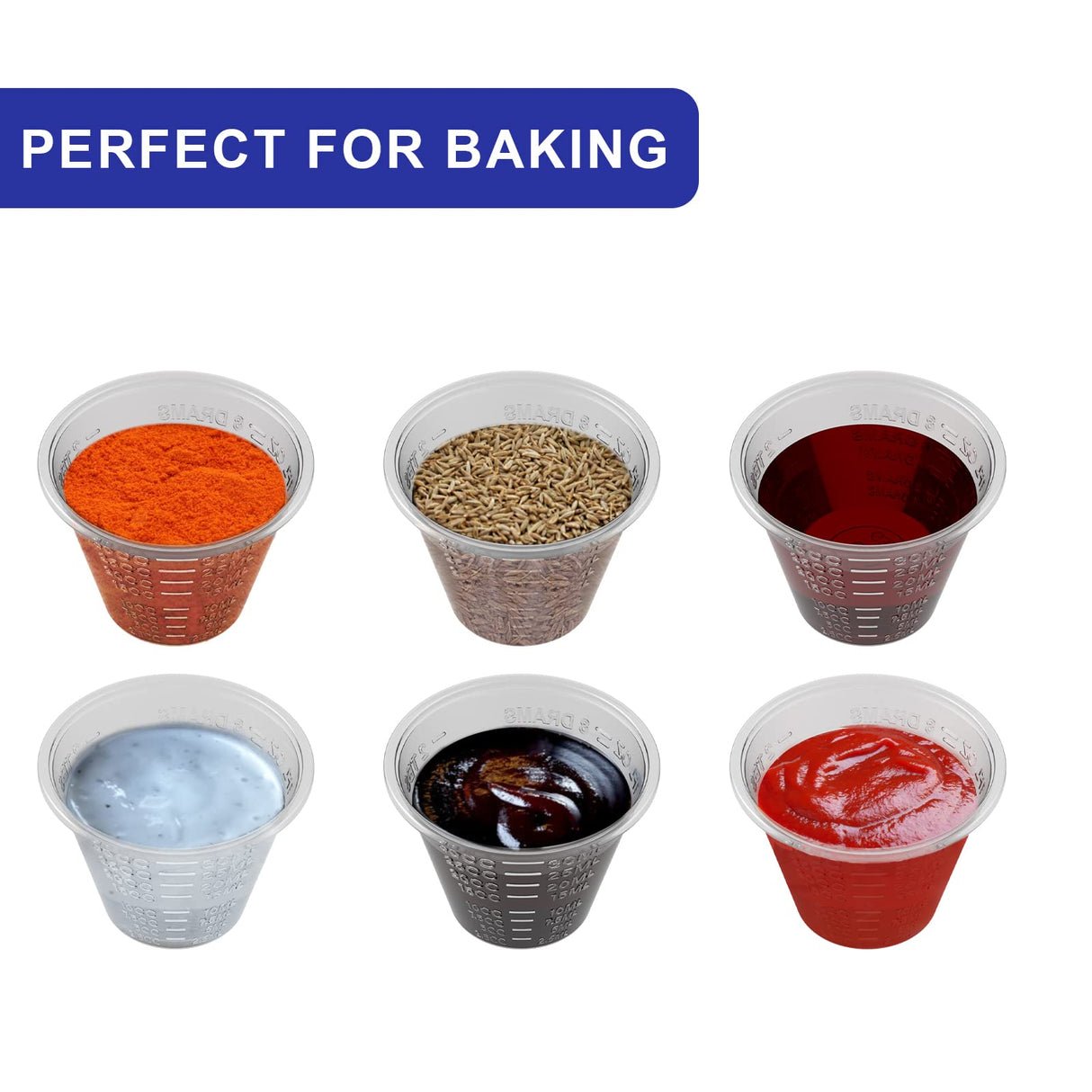 ReliMedPro disposable medicine cups graduated, bulk pack of 100, 1 oz (30ml) small plastic measuring cup for liquid medication, paint, epoxy, pill ReliMedPro