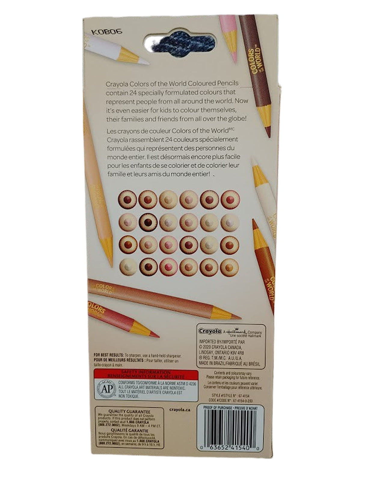 Crayola - Colors of the World Bundle - 24 Crayons + 24 Pencil Crayons + 48 pg Coloring Book - Great for kids of all ages. Crayola