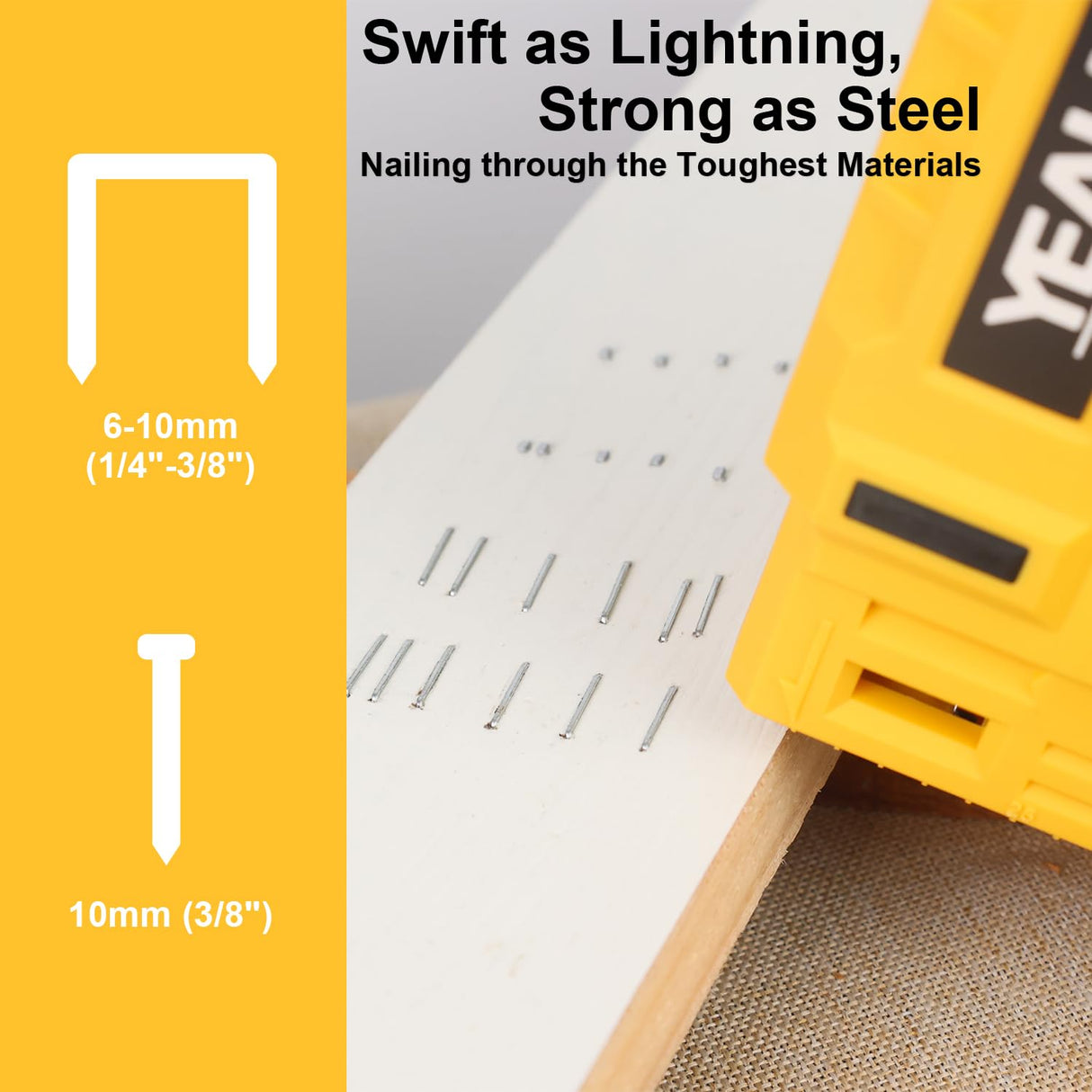 YEAHOME Electric Staple Gun, 2 in 1 Electric Brad Nailer/Stapler, 3.7V Power Cordless Stapler Tacker with USB Charger Cable, 1000 Staples for YEAHOME