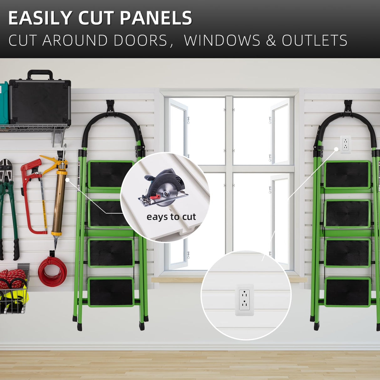 Slatwall Panel Garage Wall Organizer Heavy Duty Wall Mounted, PVC Slat Wall Panels Garage Wall and Home Organizer Storage System, Garage Slatwall for FRAYSCENT