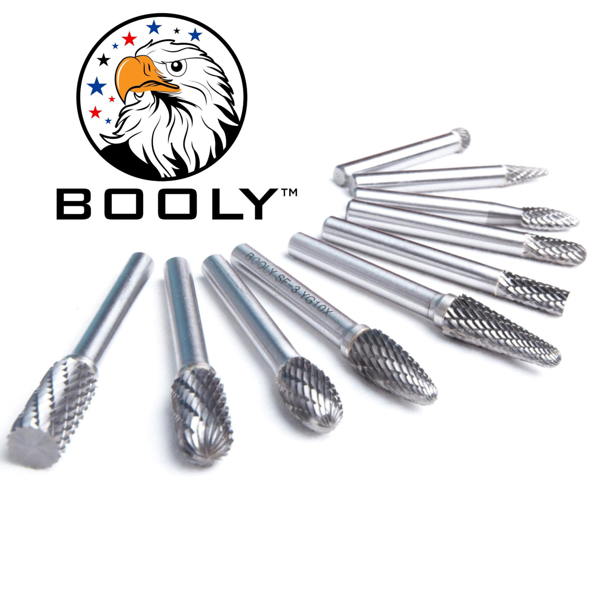 Premium–Grade Die Grinder Bits Carbide Burr Set ¼" Shank 10PC Double Cut Tungsten Rotary Rasp File for Metal Grinding Drill Bits for Makita Dewalt BOOLY