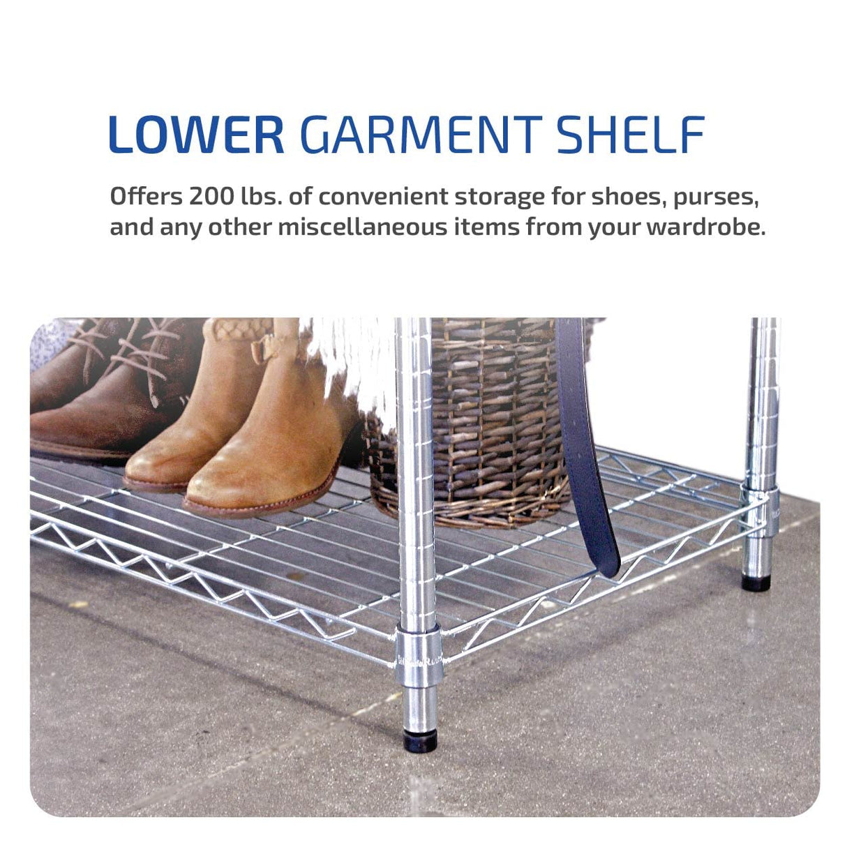 MonsterRax Clothing Rack - Garment Rack Storage, Wardrobe Clothes Organizer, Steel Clothing Racks, Shoes and Clothing Organizer, Adjustable Garment MonsterRAX Storage Solutions