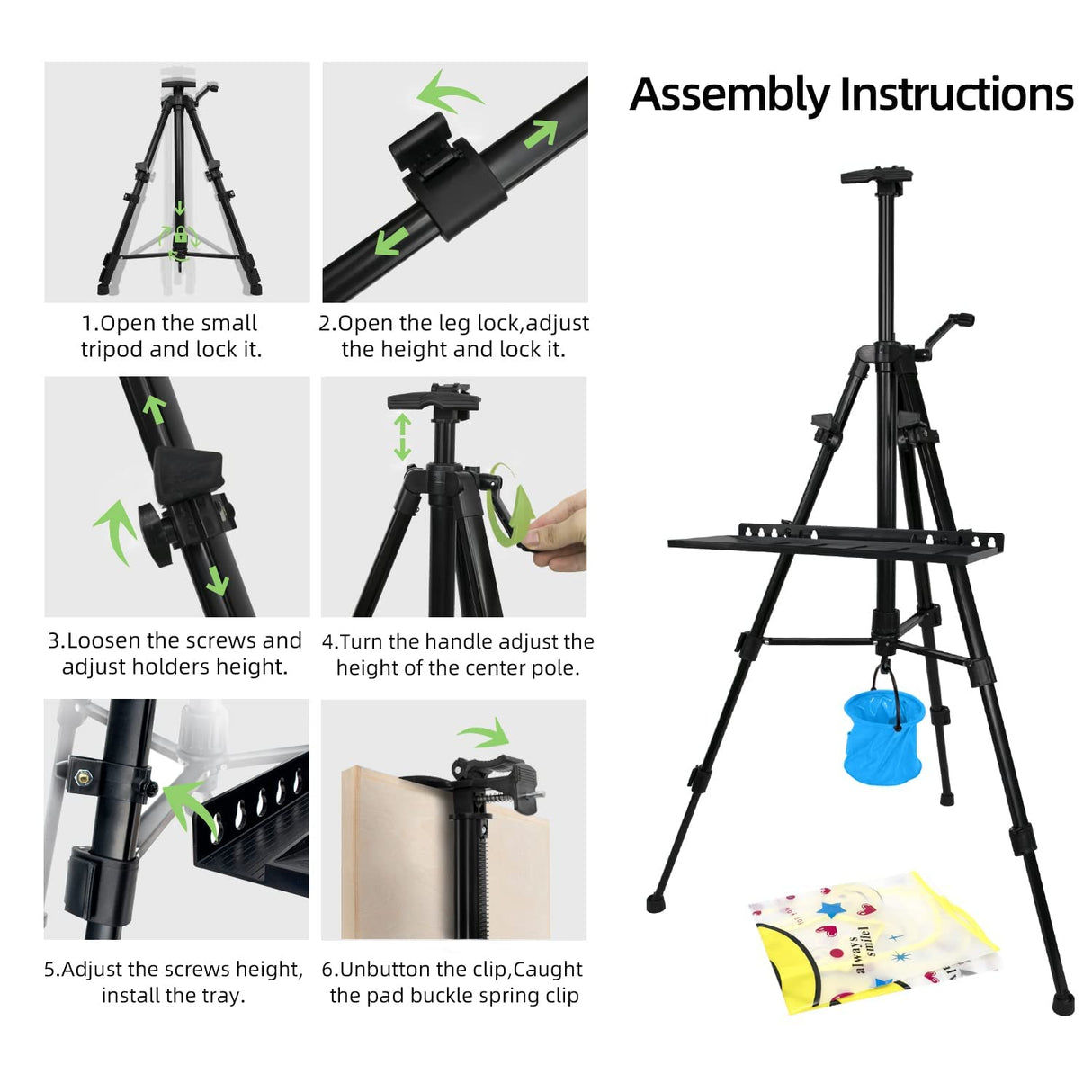 NewZeal Artist Easel Stand Painting Stand Art Easel, 20"to 61" Art Easel for Painting Canvase & Displaying, Aluminum Adjustable Height Display Tripod Newzealkids