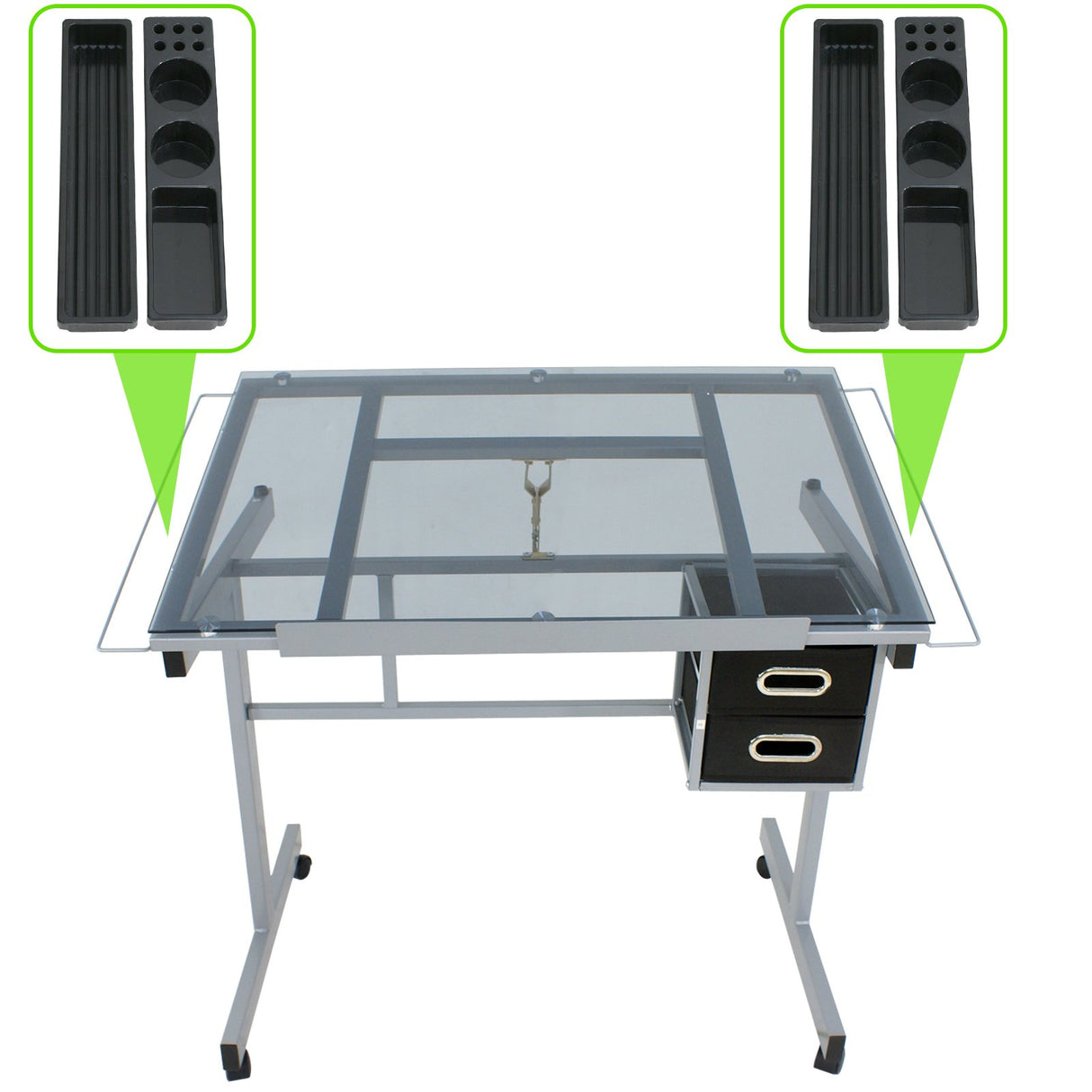 LEMY Drafting Table, Height Adjustable Artist Desk with Slide Storage Drawers and Wheels, Work/Art Station for Drawing, Writing, Home Office LEMY