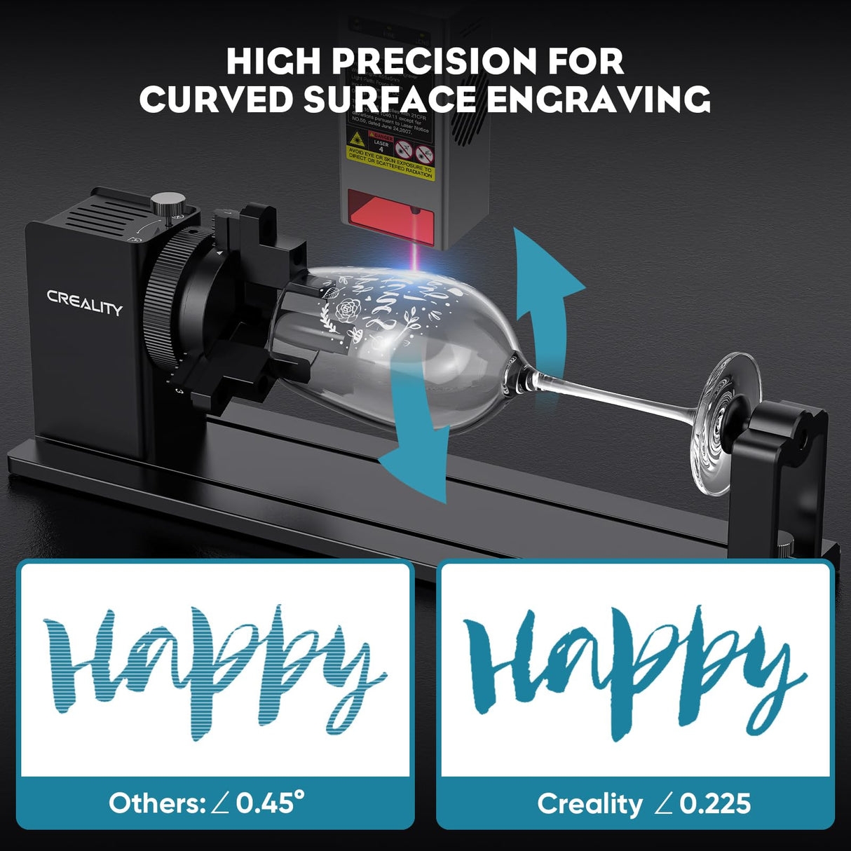 Creality Rotary Roller Pro, 3 in 1 Multi-Functional Laser Rotary Roller Y-axis Jaw Chuck Rotary for Engraving Cylindrical Objects, Tumblers, Wine CREALITY FALCON