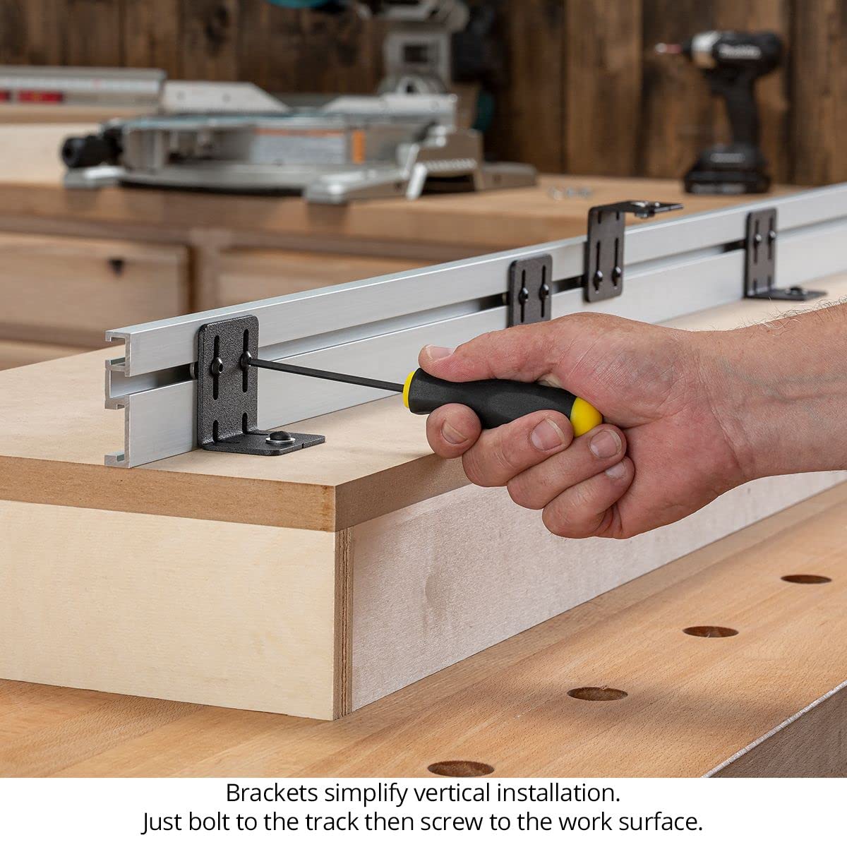 Woodpeckers StealthStop Miter Saw Fence & Stop System, 4' Combination Kit Left, Precision Woodworking Accessories Woodpeckers