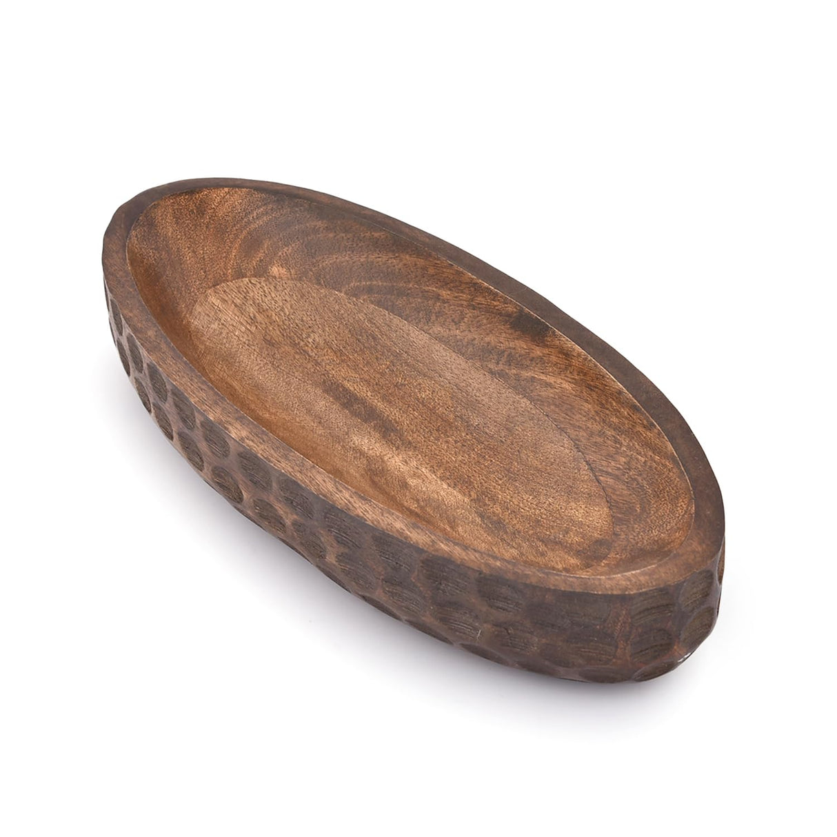 Samhita Mango Wood Decorative Bowl Home Decor Home Decorative Centerpiece Farmhouse Country, Restaurant, Café (14" x 6" x 2.3") Samhita