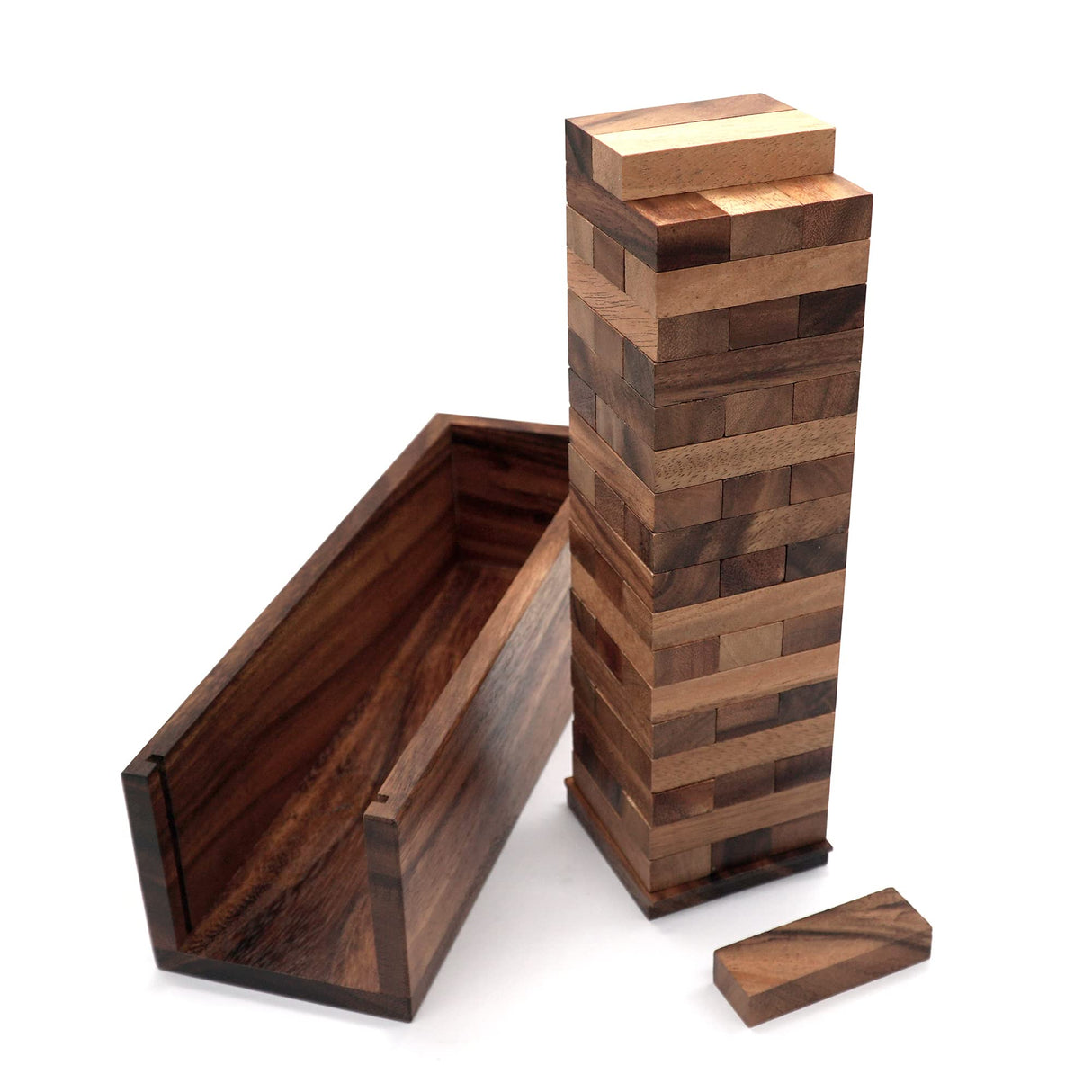 BSIRI Wood Tumbling Tower Game - Ideal for Party Games, Camping Games, Outdoor Games for Adults and Family, Classic Stacking Block Games for BSIRI