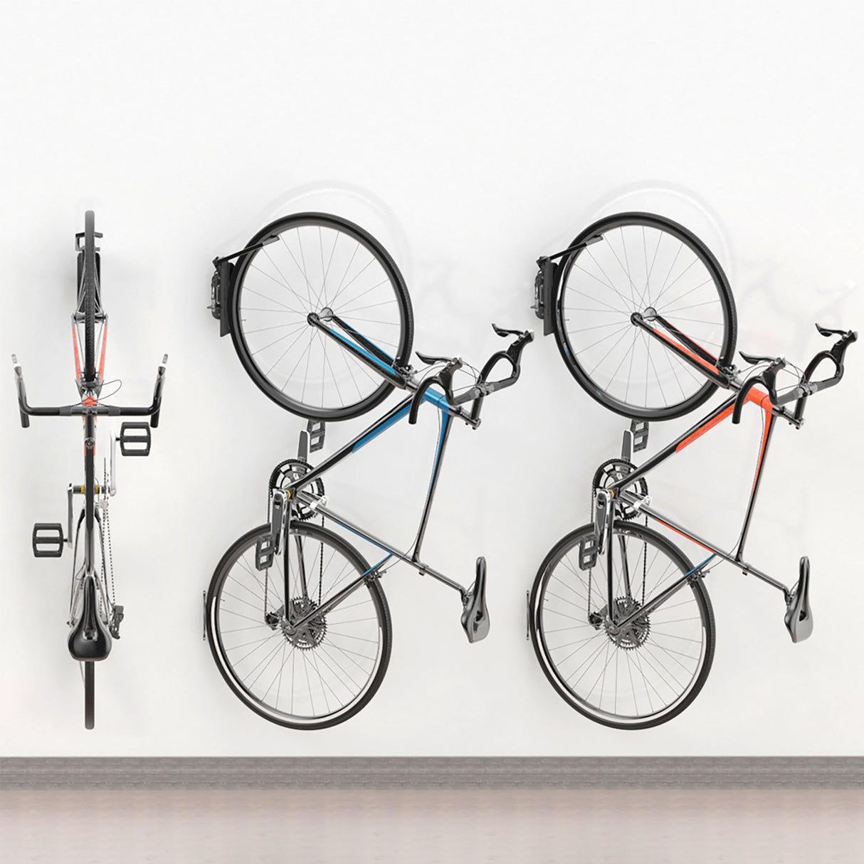 Kesito Swivel Bike Wall Mount, Vertical Bicycle Rack for Garage, Wall Mounted Bike Hanger Hook, Hanging Bike Storage Garage Organization, 4 Packs Kesito