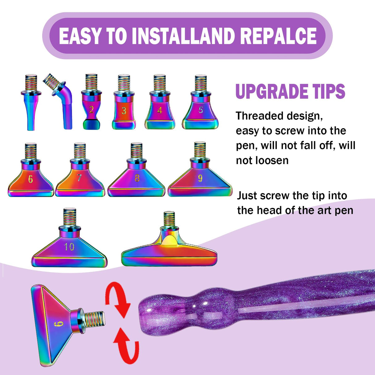 NIBESSER 21Pcs Diamond Painting Pen Kit 3pcs Diamond Art Pens 12 Pcs Metal Screw Thread Tips 5D Resin Diamond Painting Tools Accessories Multi Placer NIBESSER