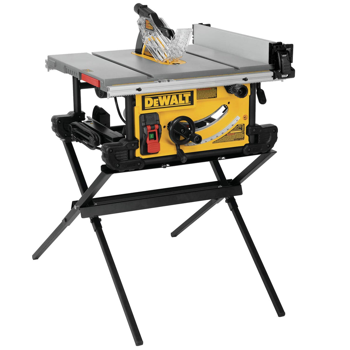 DEWALT Table Saw, 10 Inch, 15 Amp, 32 ½-Inch Rip Capacity, Dust Collector, Scissor Stand (DWE7491X) DEWALT