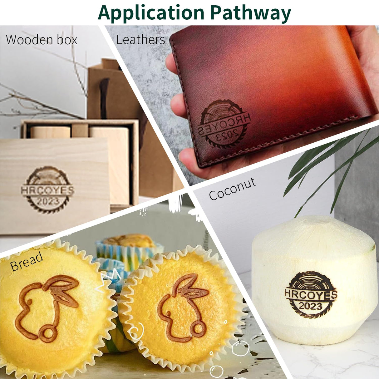 Personalized Custom Wood Burning Stamp with Handle - Unique Logo Branding Tool for Wood, Leather, and Food Generic