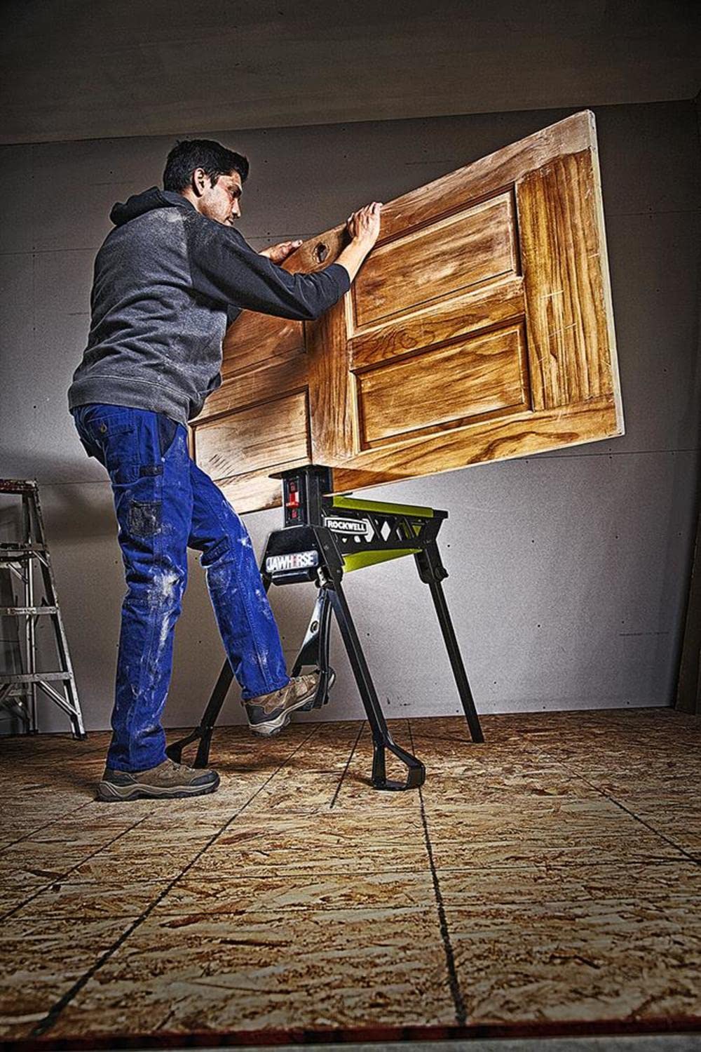 Rockwell JawHorse Portable Material Support Station – RK9003, Black and green Rockwell