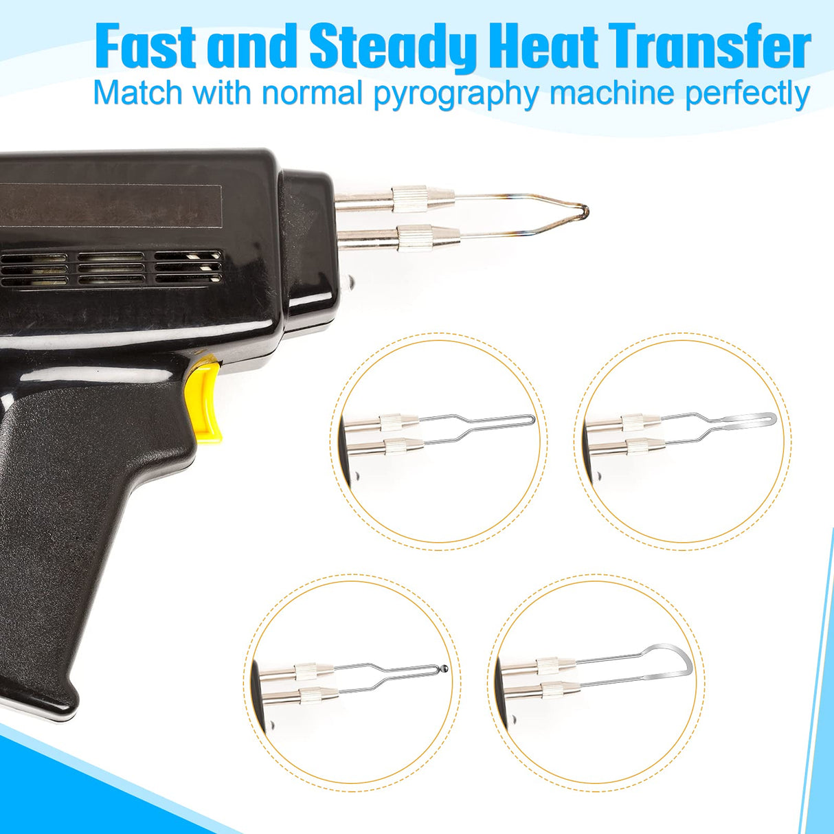 23 Pieces Pyrography Tips Replacement Wood Burning Tips Pyrography Wire Pen Nibs Wood Burning Wire Nibs for High Impedance Pyrography Machine Outus