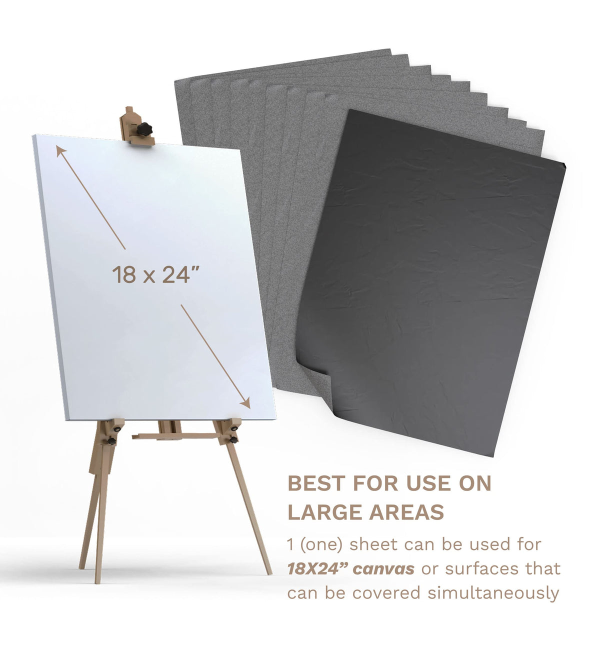 MyArtscape Graphite Transfer Paper, 18" x 24" - 10 Sheets - Black Waxed Carbon Paper - for Drawing, Tracing and Transfer - Premium Arts and Crafts MyArtscape